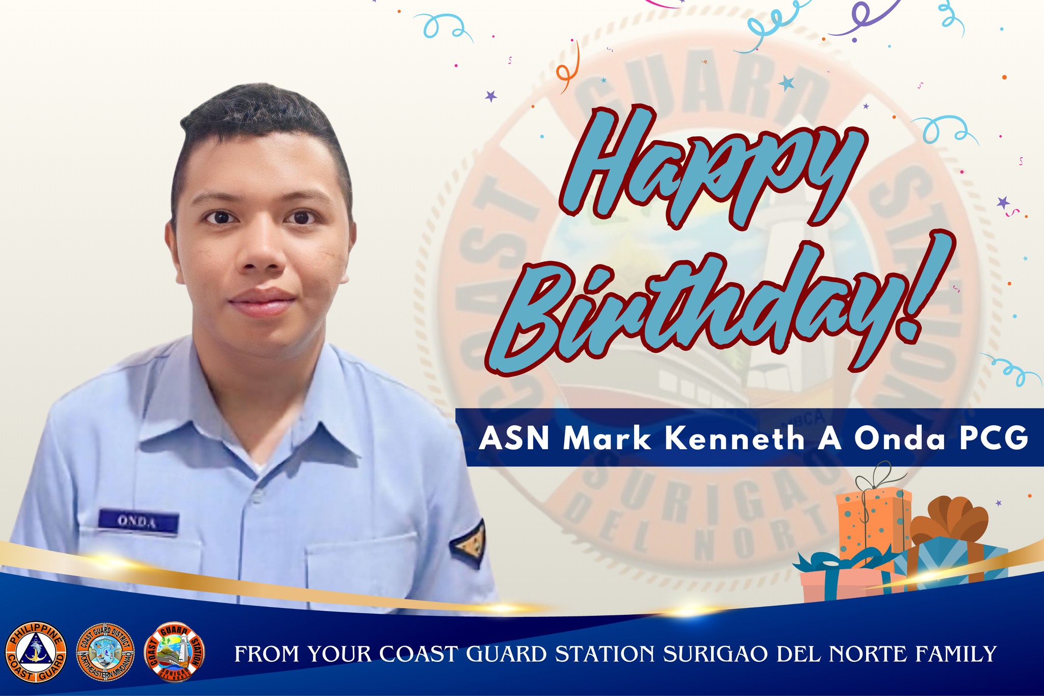 Happy Birthday ASN Mark... - Coastguard Surigao del Norte | Facebook