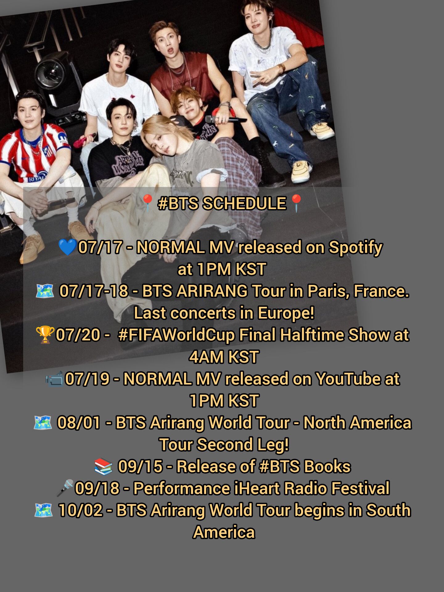 BTS ARIRANG WORLD TOUR CONCERT REMAINING SCHEDULE IN THE EUROPEAN