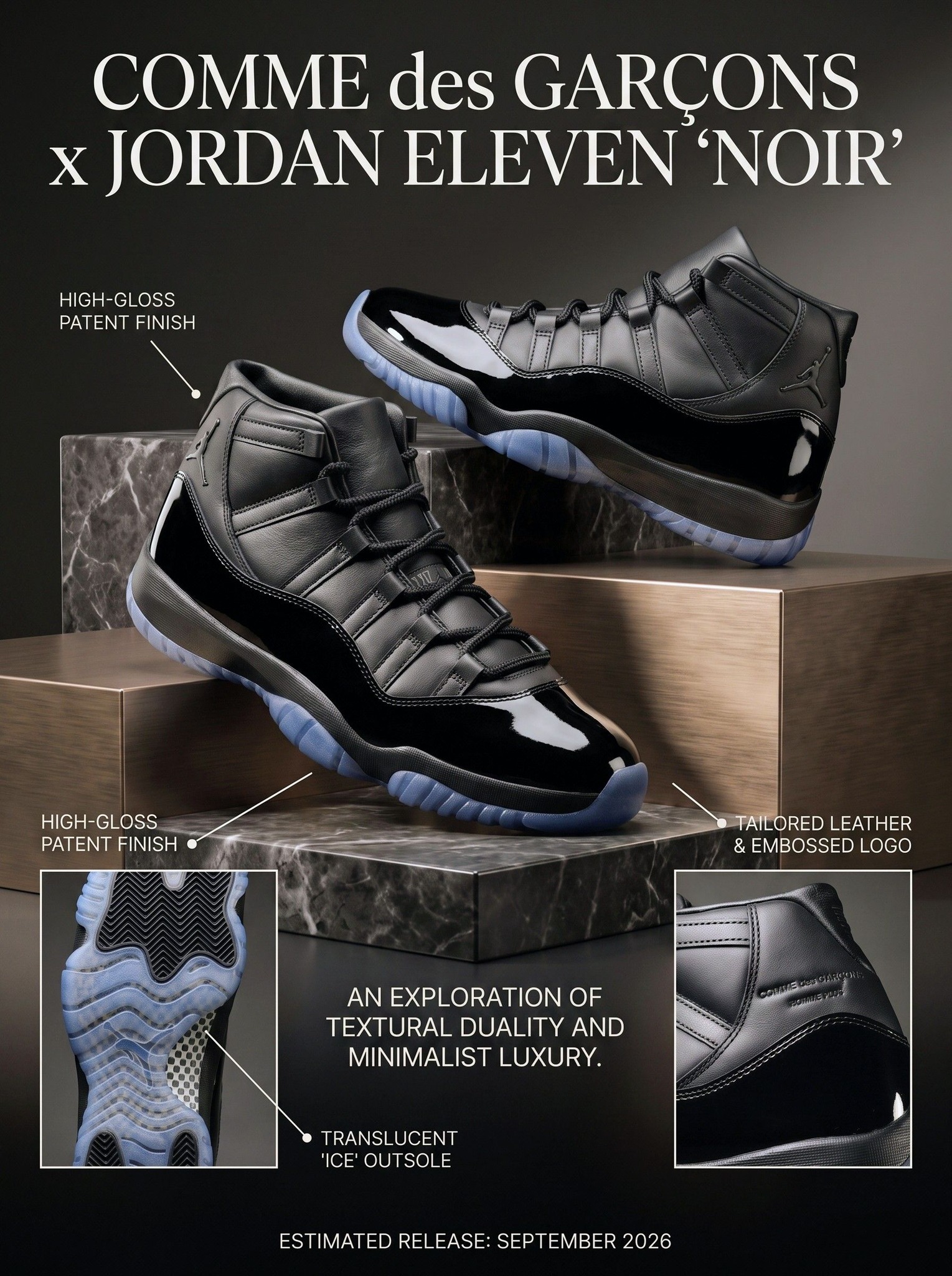 First look at the Comme des Garçons x Air Jordan 11 set to drop