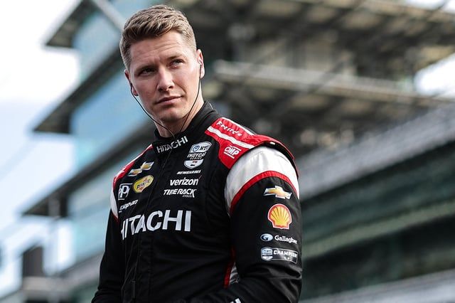 Josef Newgarden is still wearing a walking boot and on crutches