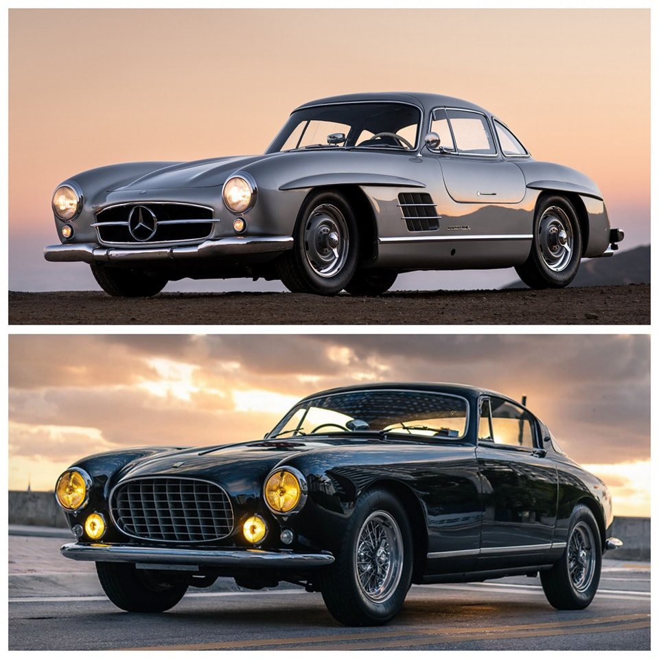 Choose between 1955 Mercedes-Benz 300SL Gullwing or Ferrari 250 GT