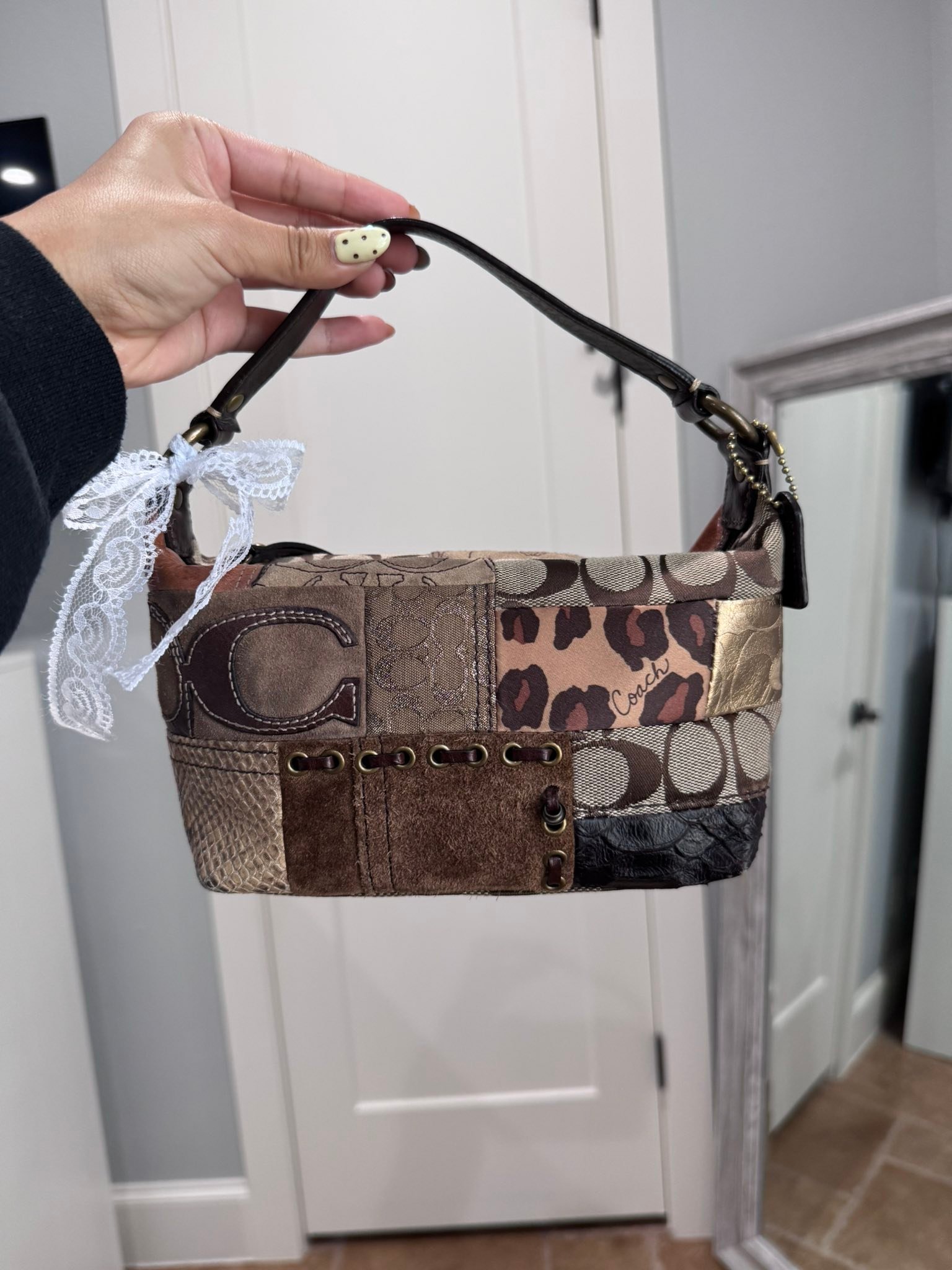 vintage coach patchwork hobo bags