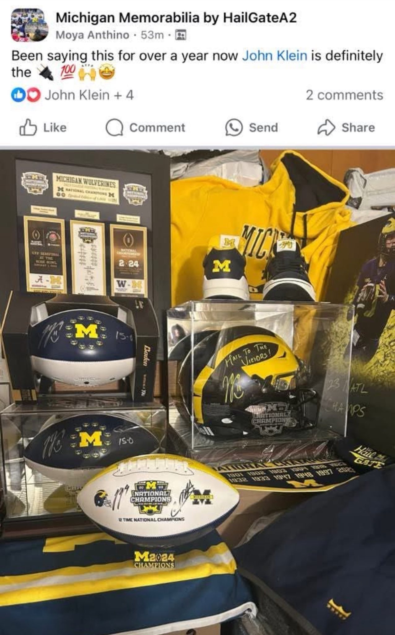 Autographed/Signed Blake Corum Michigan Blue College Jersey Beckett BA