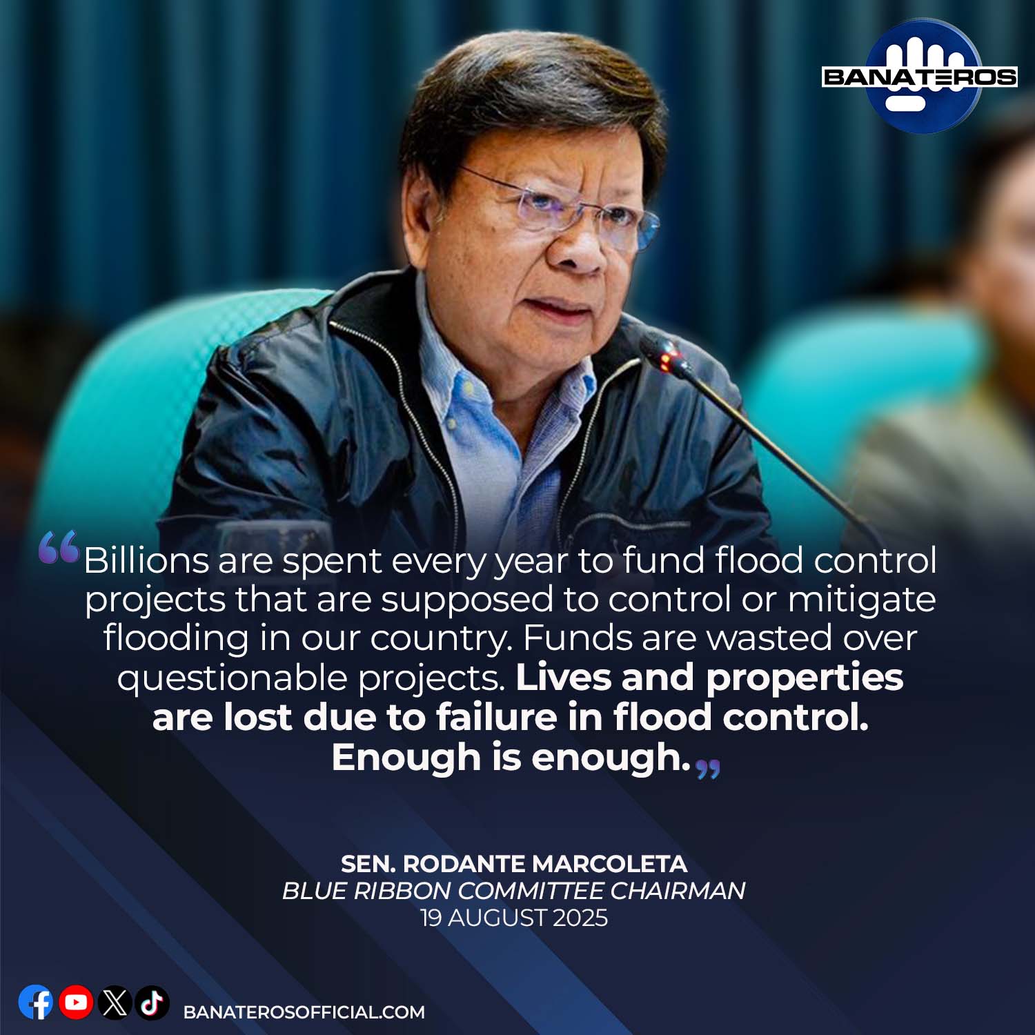 Banateros - ENOUGH IS ENOUGH Sen. Rodante Marcoleta slammed the failed ...