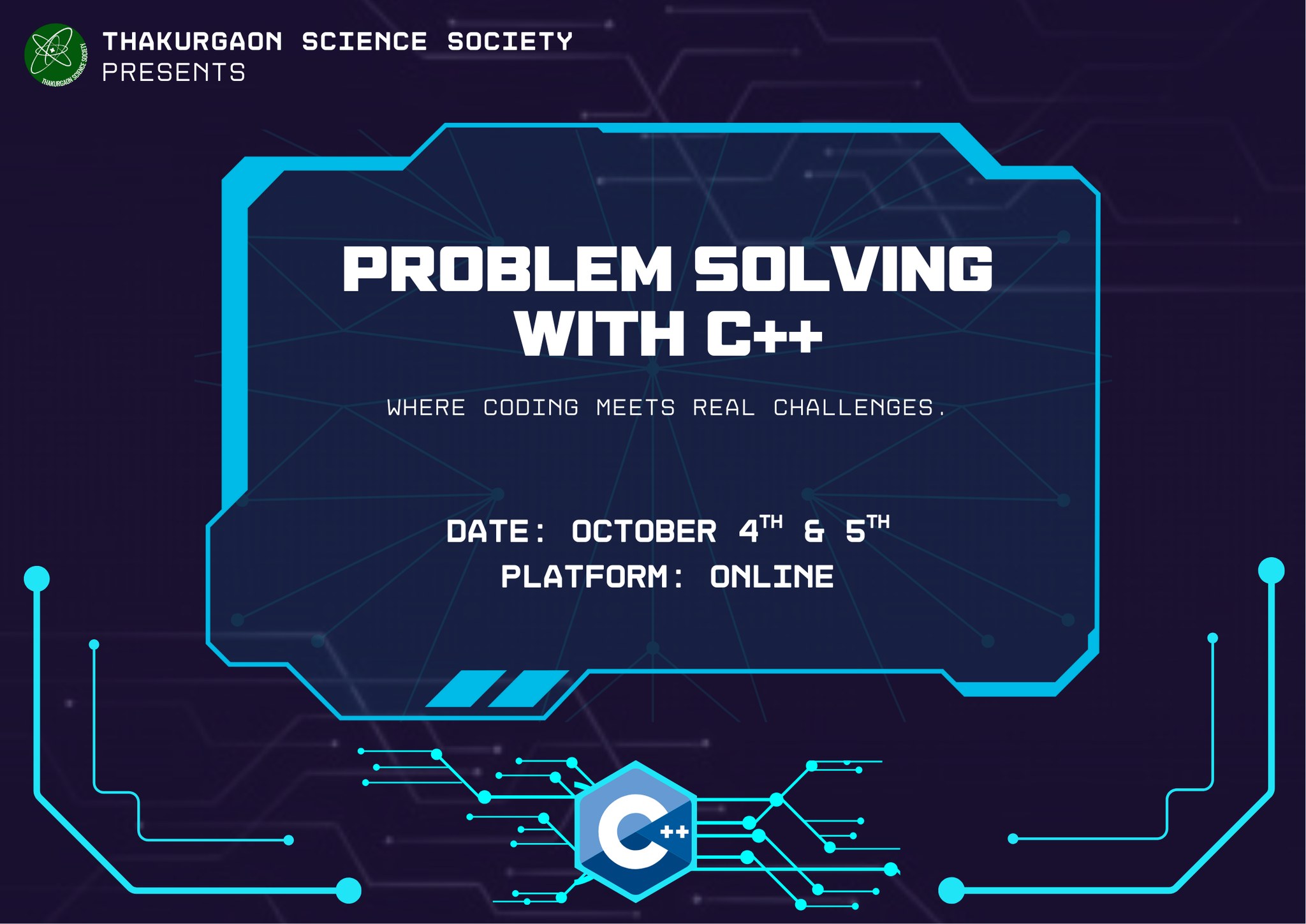 🚀 Problem Solving with C++... - Thakurgaon Science Society | Facebook