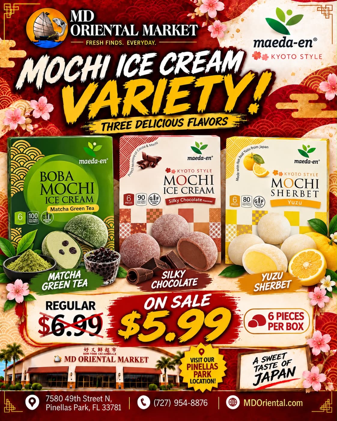 Maeda-en Mochi Ice Cream & Sherbet on sale at MD Oriental Market