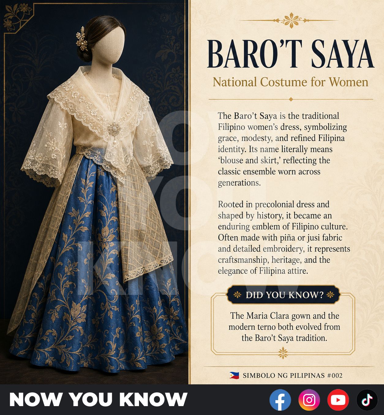 Philippines' traditional Baro't Saya dress and its cultural significance