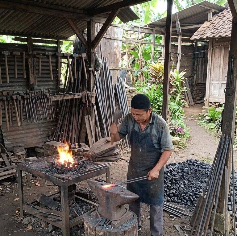 Look at this blacksmith's unusual behavior🔥🔨 #Blacksmith #villagelife # ...
