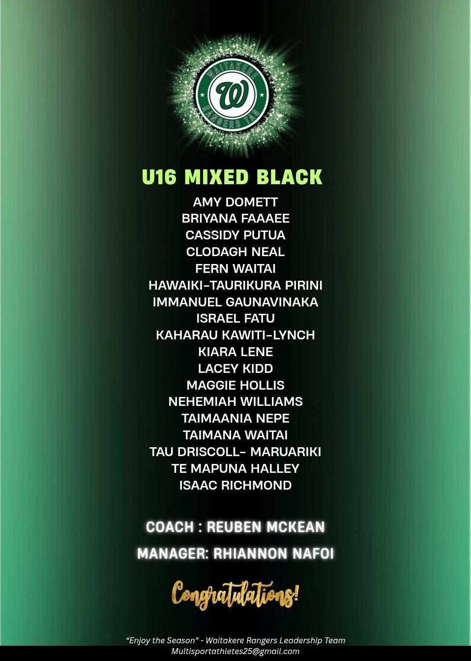️Congratulations to the... - Waitakere Rangers - Tag Sport | Facebook