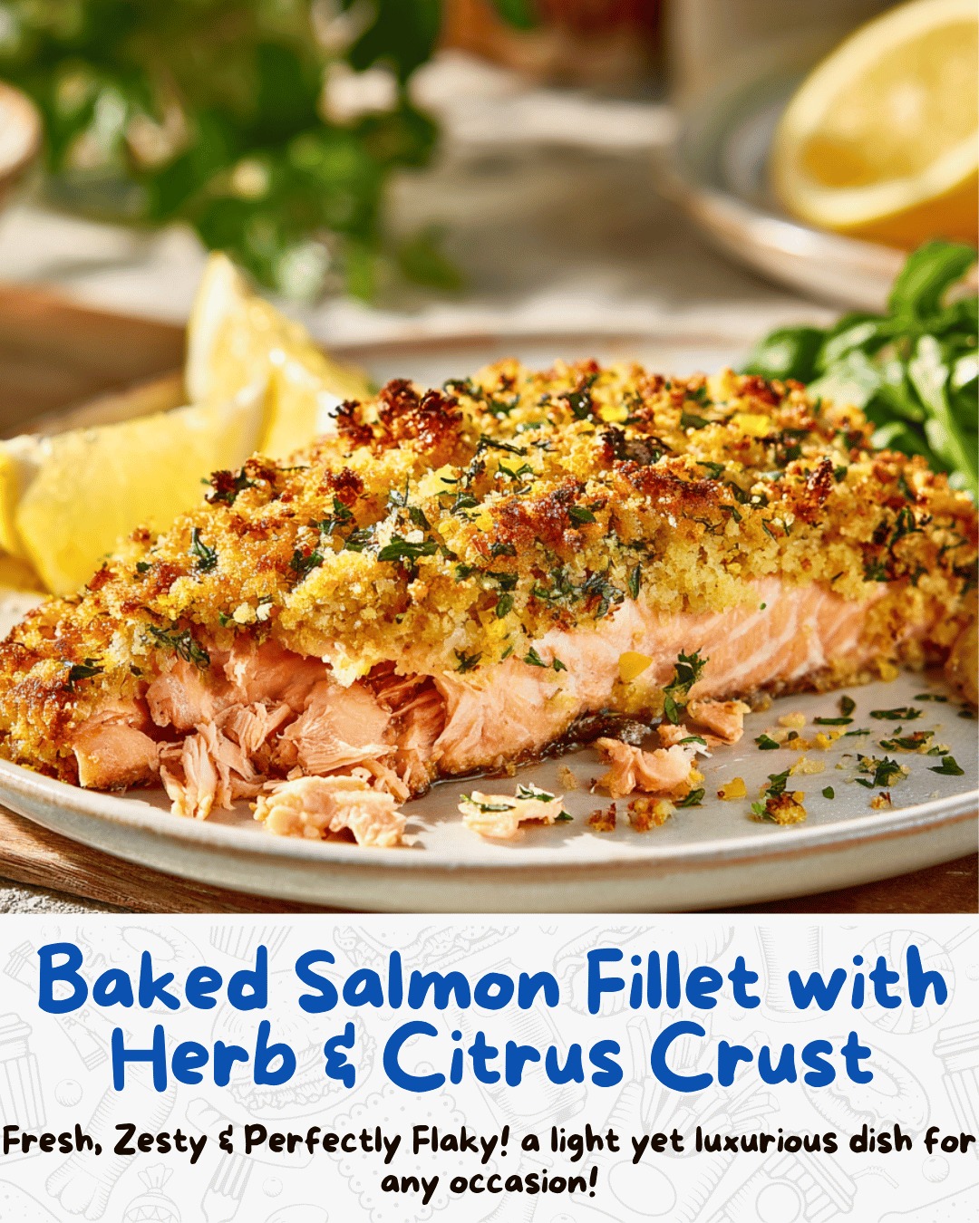 Easy - Baked Salmon Fillet with Herb & Citrus Crust Ingredients: - 4 ...
