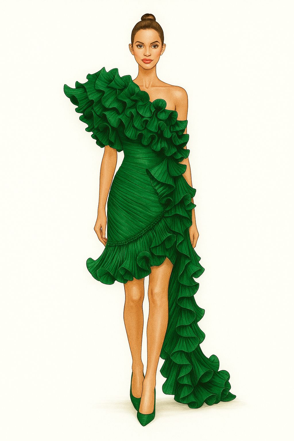 green dress drawing Dresses 💚 #fashionillustration #green #copicmarkers #illustration #illustrationartists Girl drawing