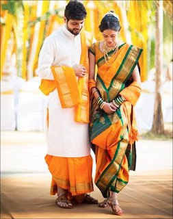 Beautiful dress in maharashtra style like Koli girl n making promised