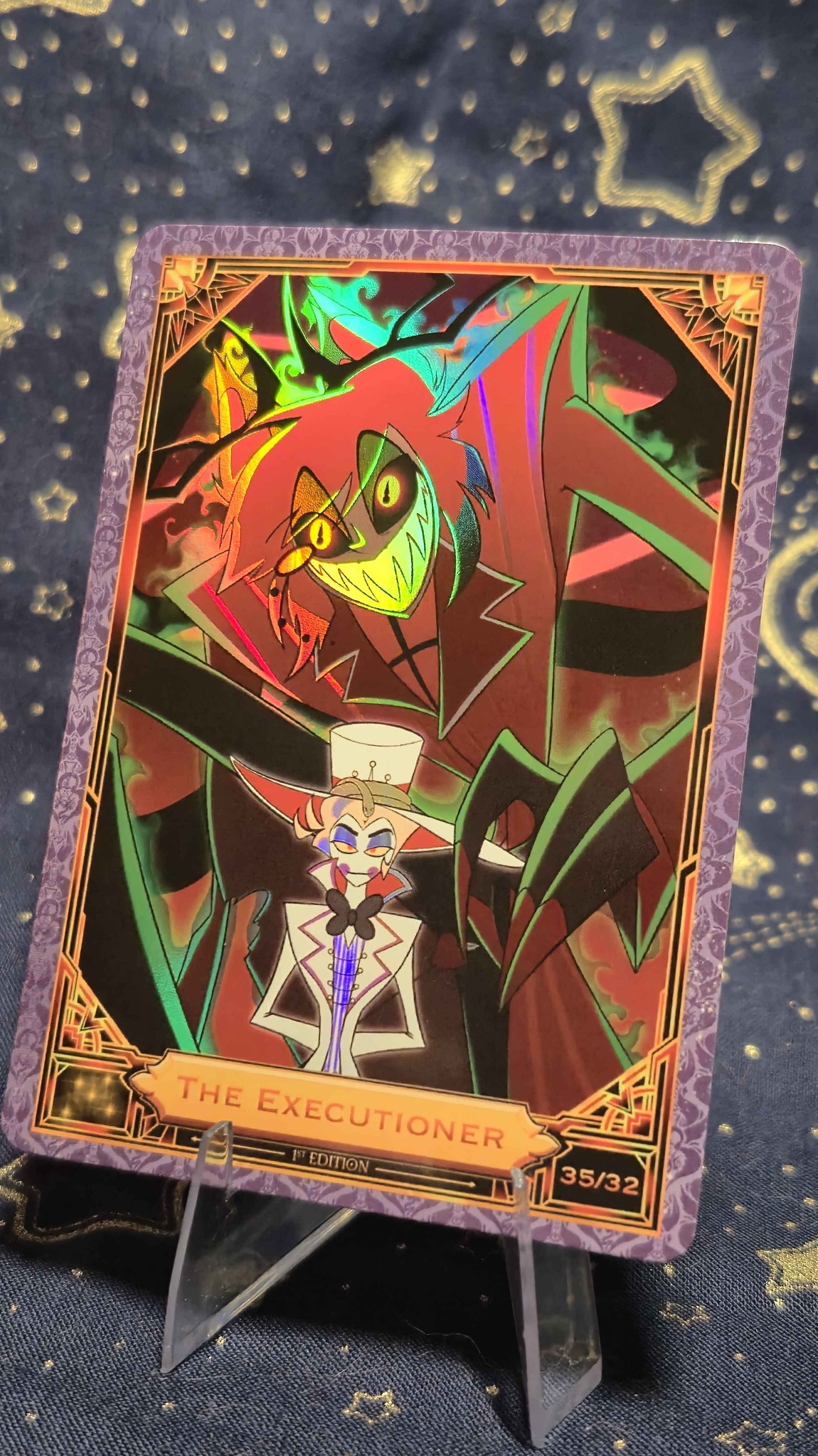 Free foil The Executioner card from Hazbin Hotel with orders over $45