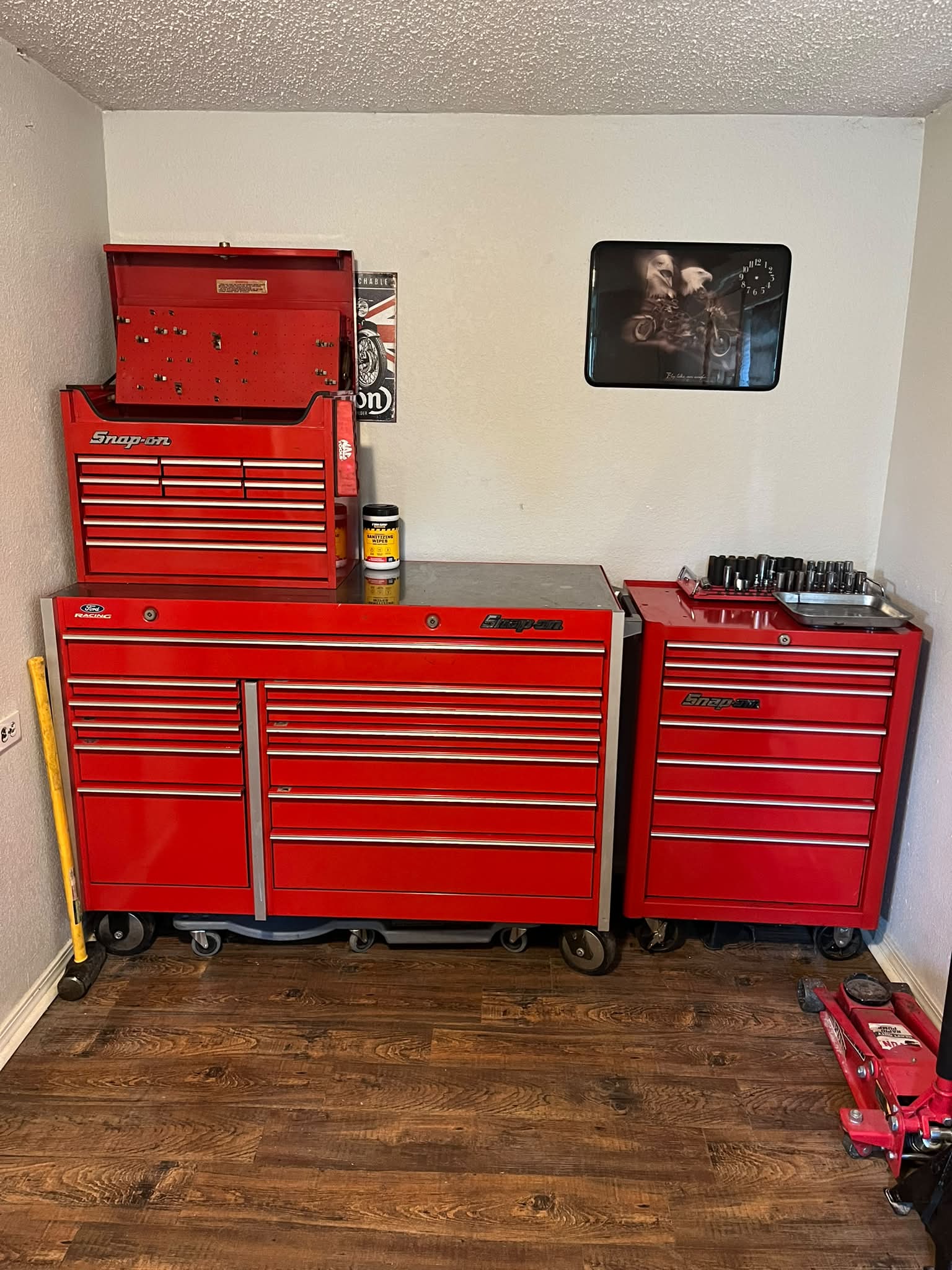 Snap-on tool box setup with KRL761A, KRA63, and KRA3027