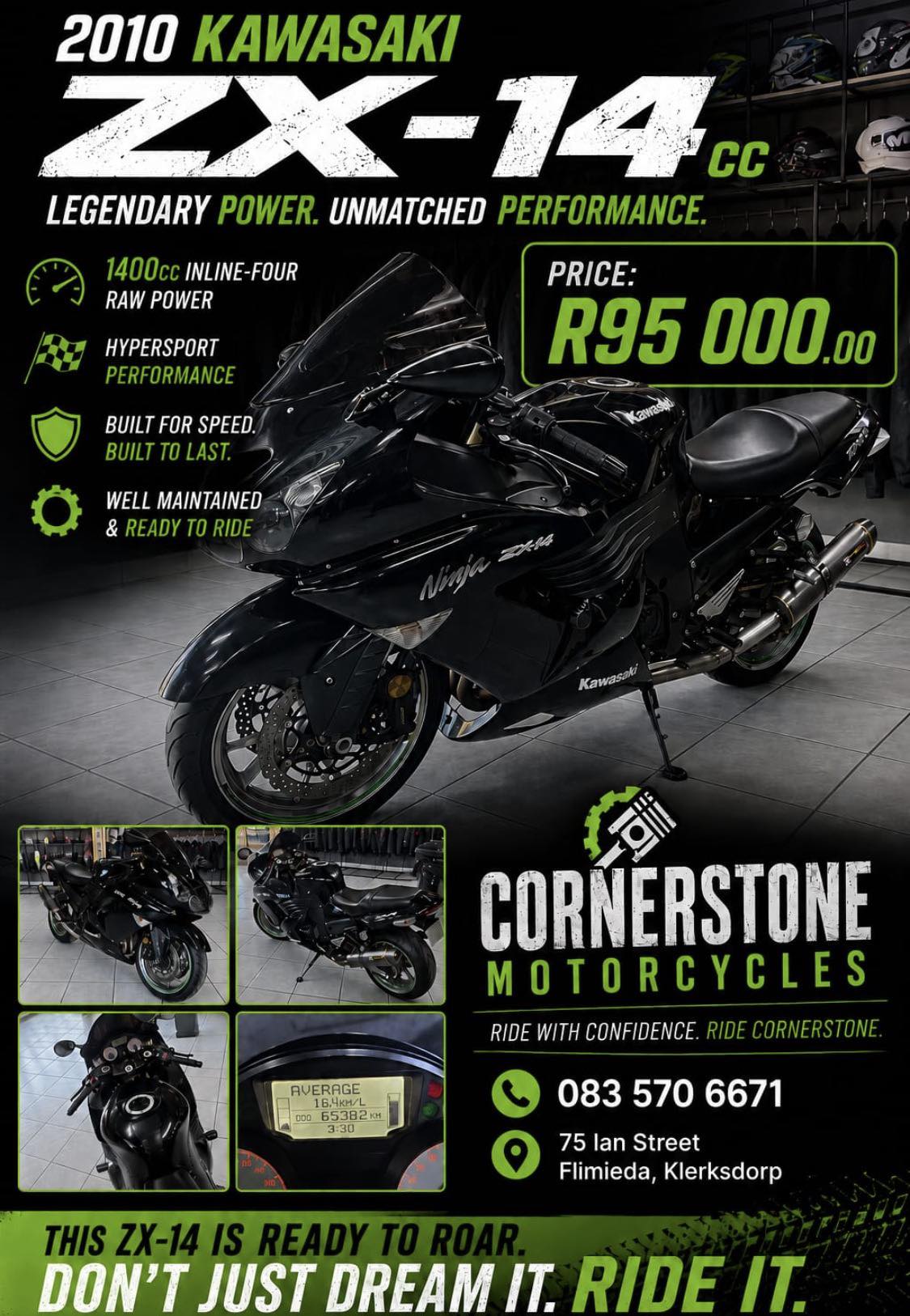 Cornerstone Motorcycles Klerksdorp 75 Ian street; Flimieda 0835706671