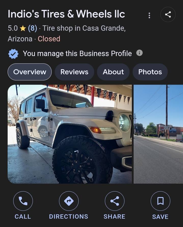 Indio's Tires & Wheels 508 E Cottonwood ln Casa Grande Az 85122