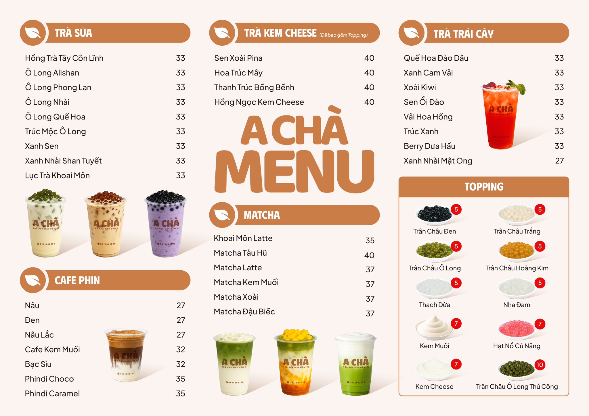 🌿 Menu Đậm Vị – Mê Ngay Từ... - A CHÀ - Trà pha máy đậm vị | Facebook