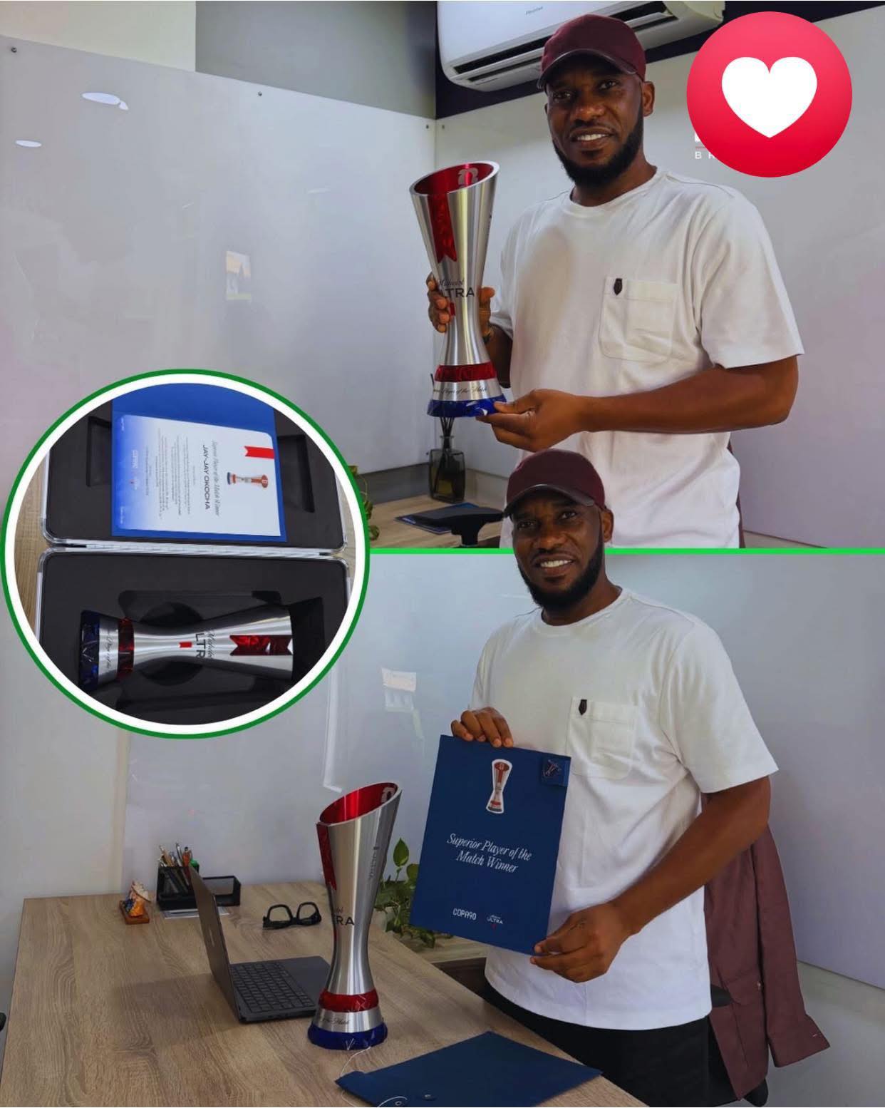 Jay Jay Okocha awarded for performance against Spain