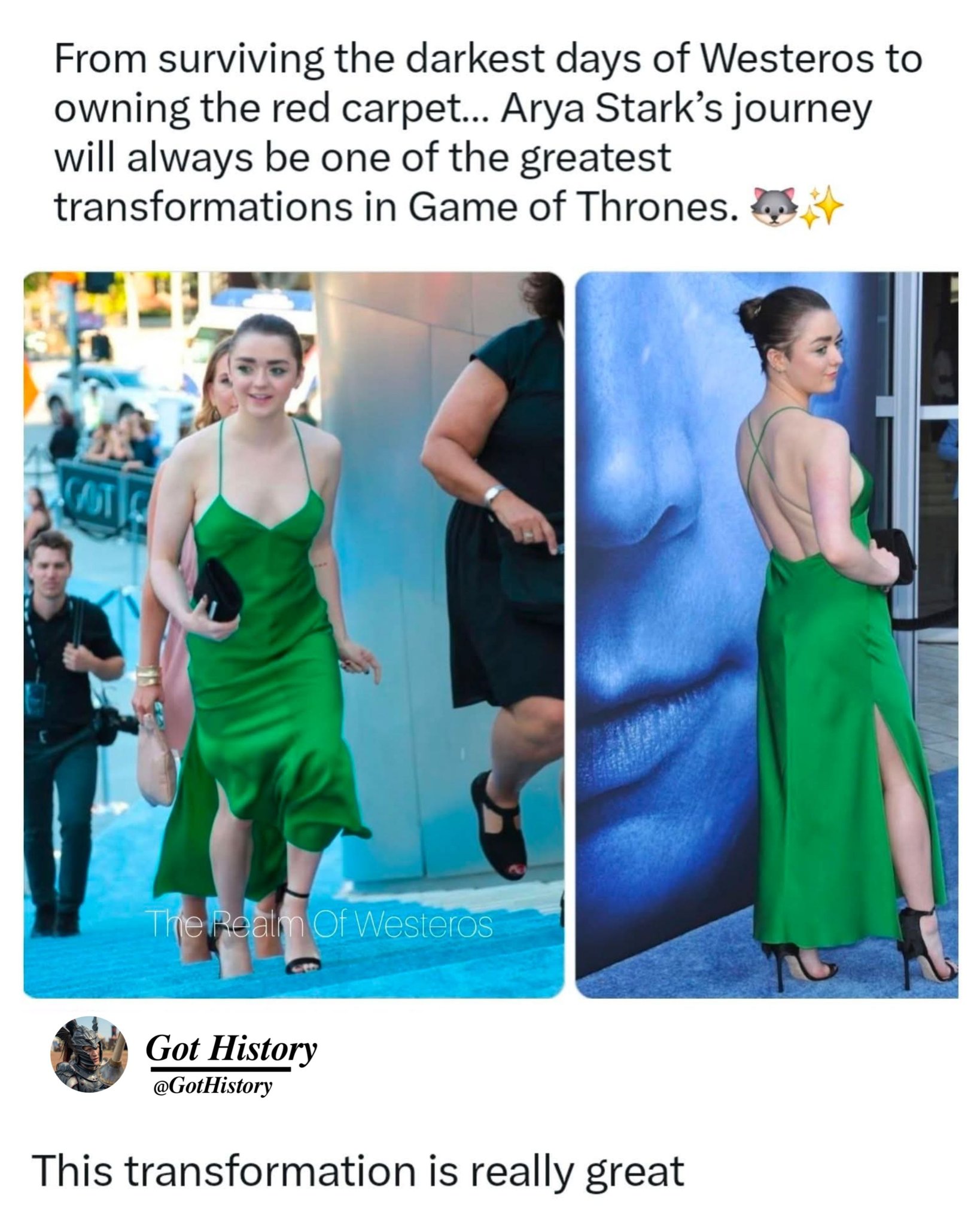 Maisie Williams' iconic red carpet looks after Game of Thrones