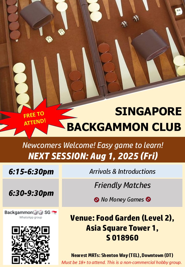 Australian Expats in Singapore | Next Monthly Backgammon Meetup - Free ...