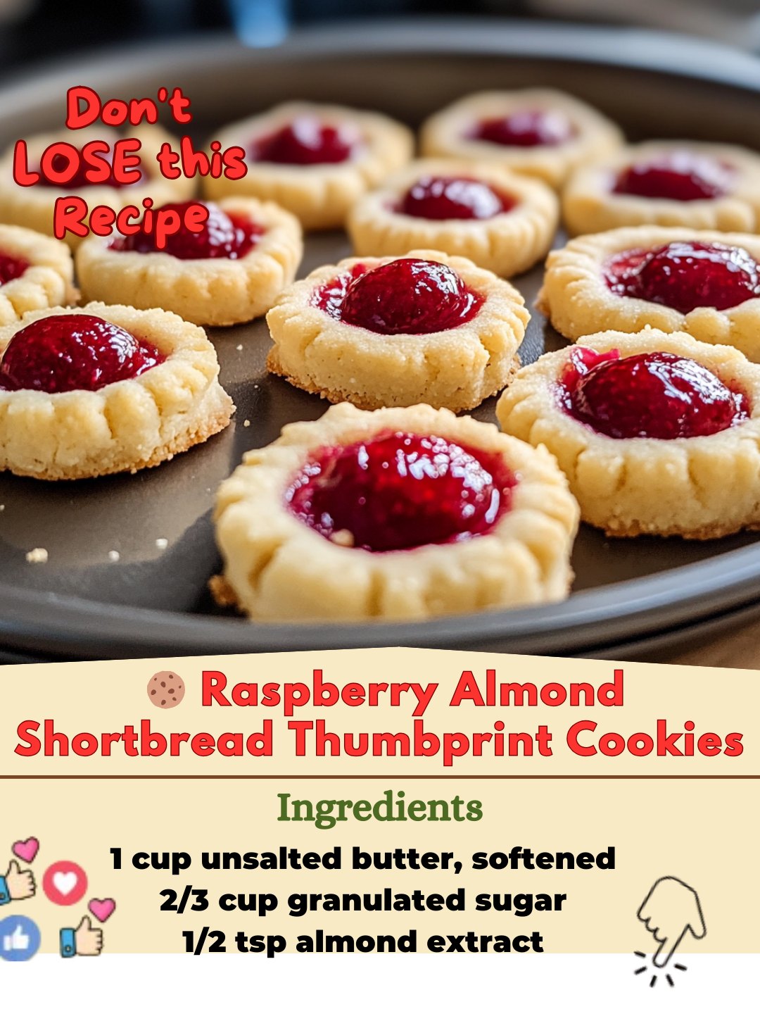 Erin Recipes | 🍪 Raspberry Almond Shortbread Thumbprint Cookies 🍪 ...