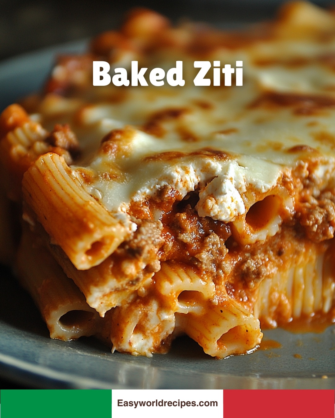 Italian - Baked Ziti 🇮🇹🧀 A comforting baked pasta with layers of creamy ...