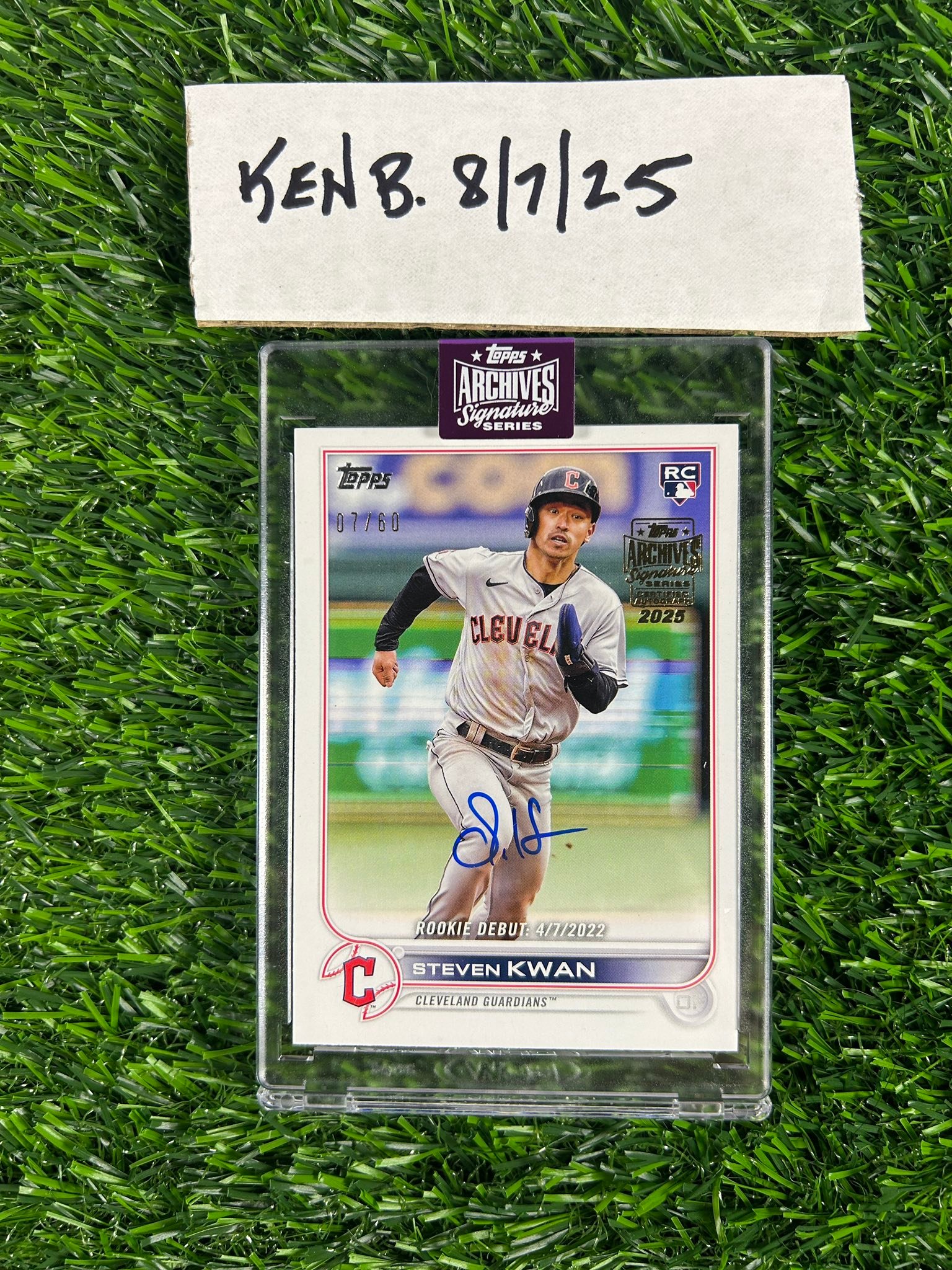 2025 Topps Archives Signature Series Steven Kwan RC /60 . Last 