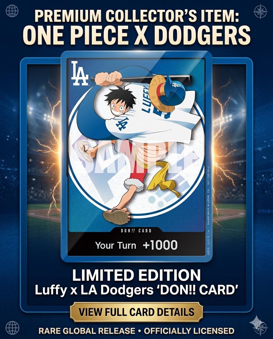 🔥 ONE PIECE × LA Dodgers Limited DON!! Card 🔥 A special