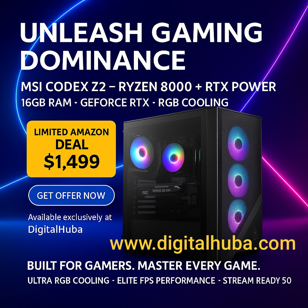 The 4K-ready MSI Codex Z2 GeForce RTX 5070 Ti Gaming PC has