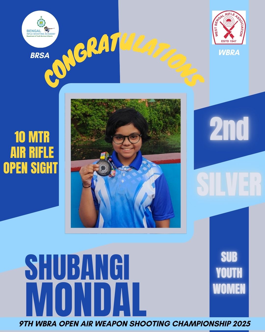 Congratulations, Shubangi... - Bengal Rifle Shooting Academy | Facebook