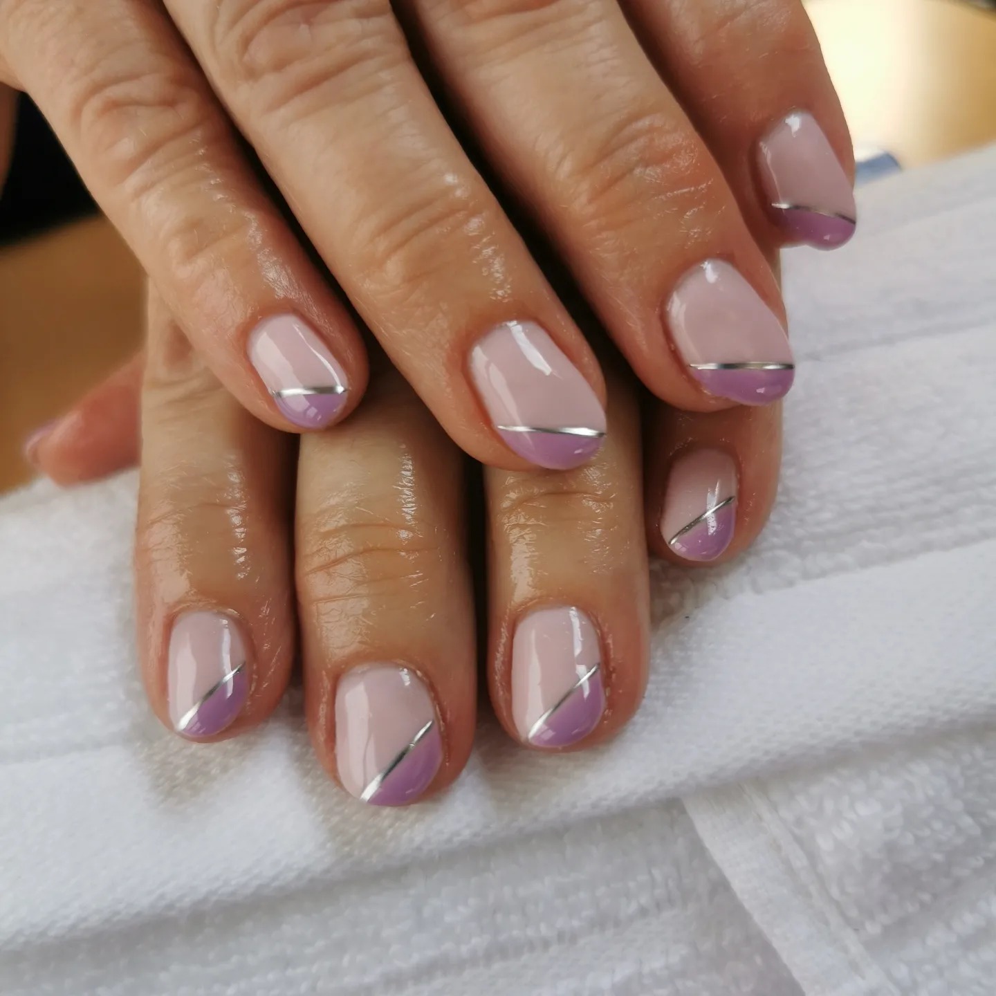 What nail ideas go with a lilac purple dress?