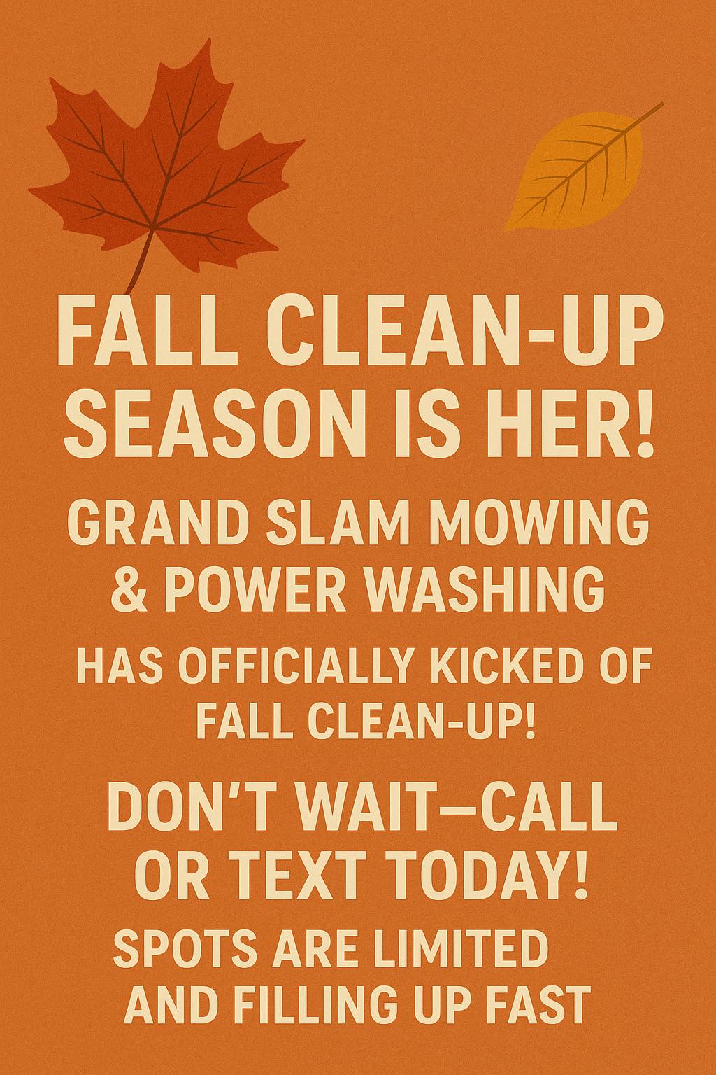 🍂 Fall Clean-Up... - Grand Slam Mowing and Power Washing | Facebook