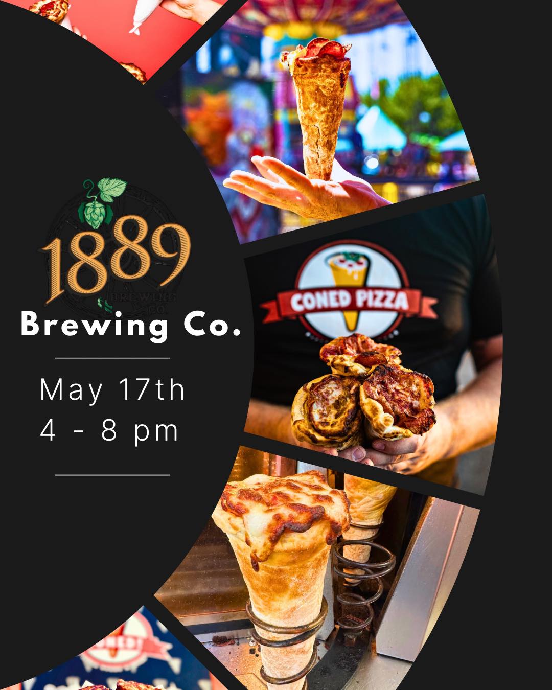 Coned pizza and brews at 1889 Brewing Co