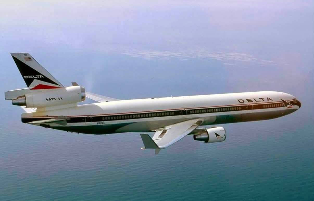 Delta Airlines MD-11 aircraft in flight