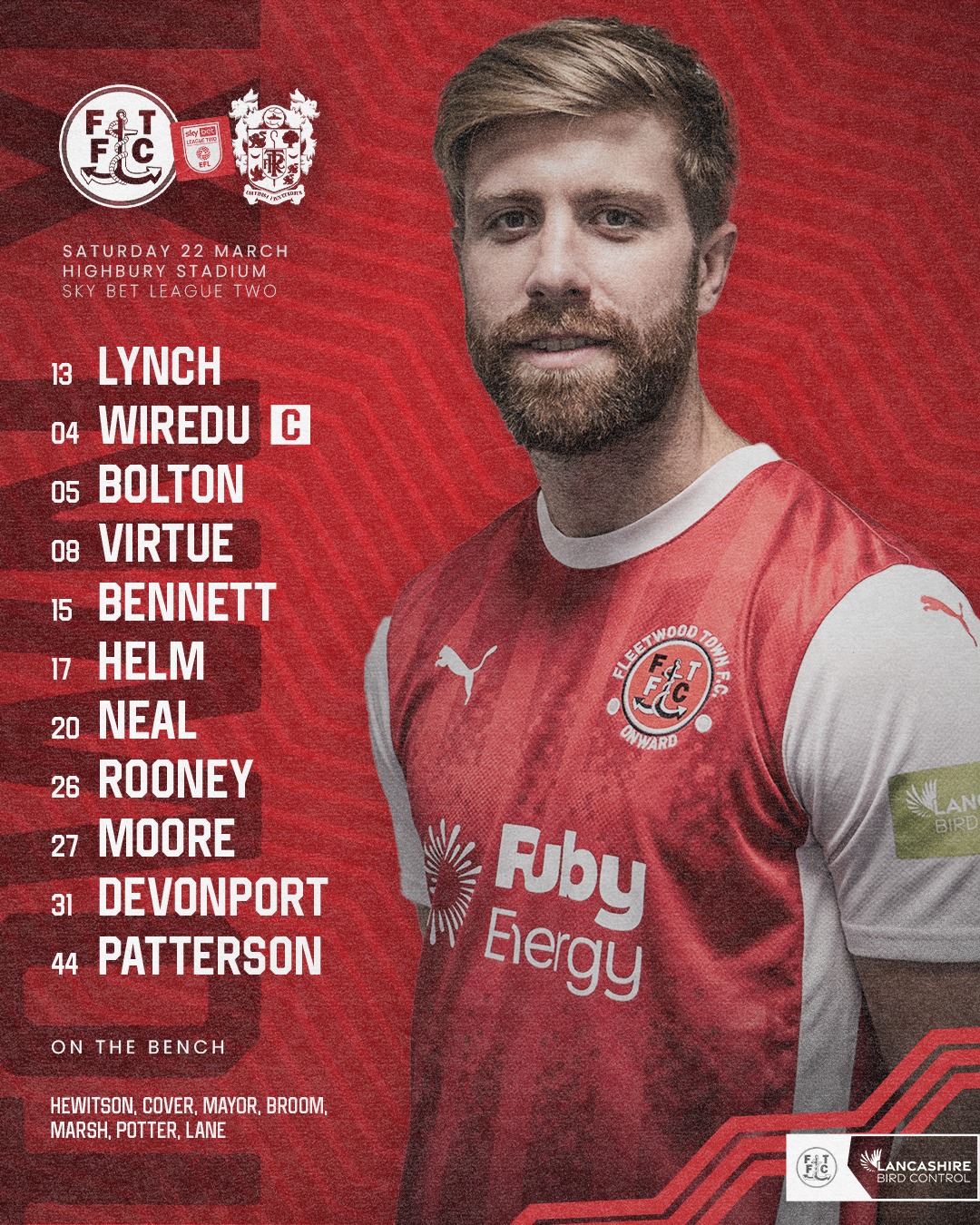Fleetwood - Here's how your Cod Army line-up this afternoon 🖇️ # ...