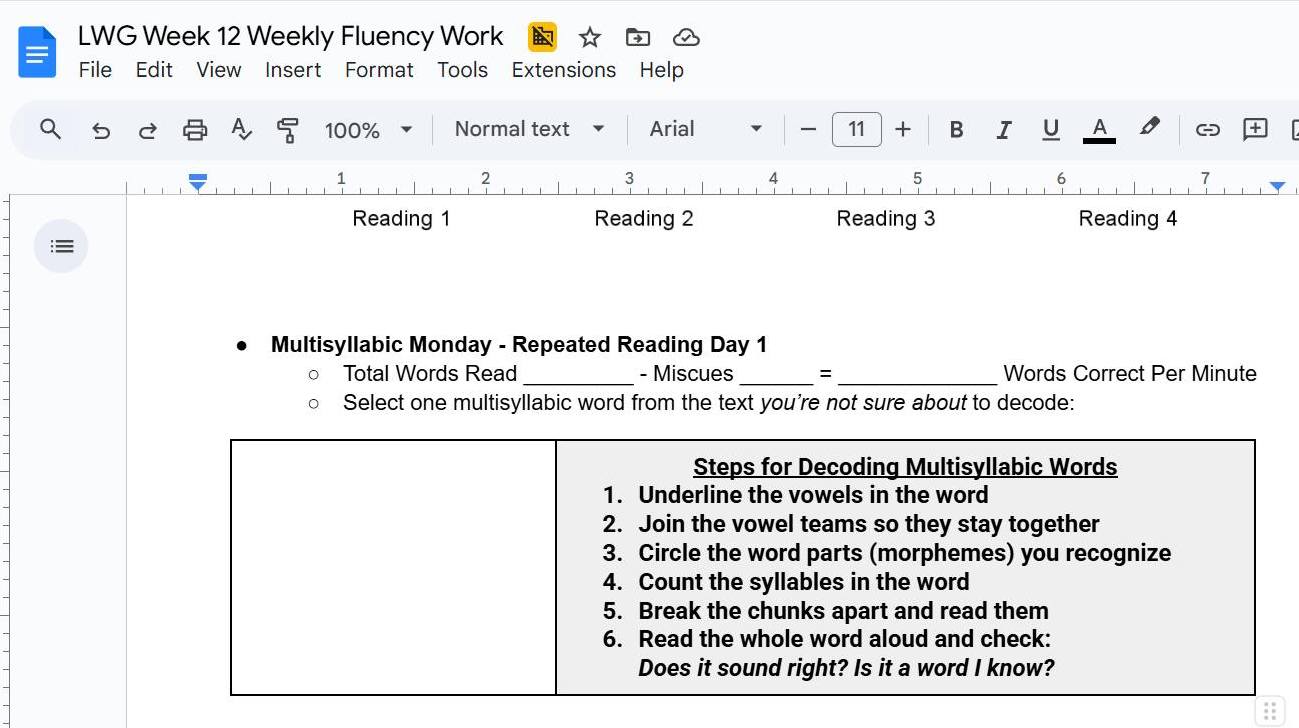Literacy Lab with Faith