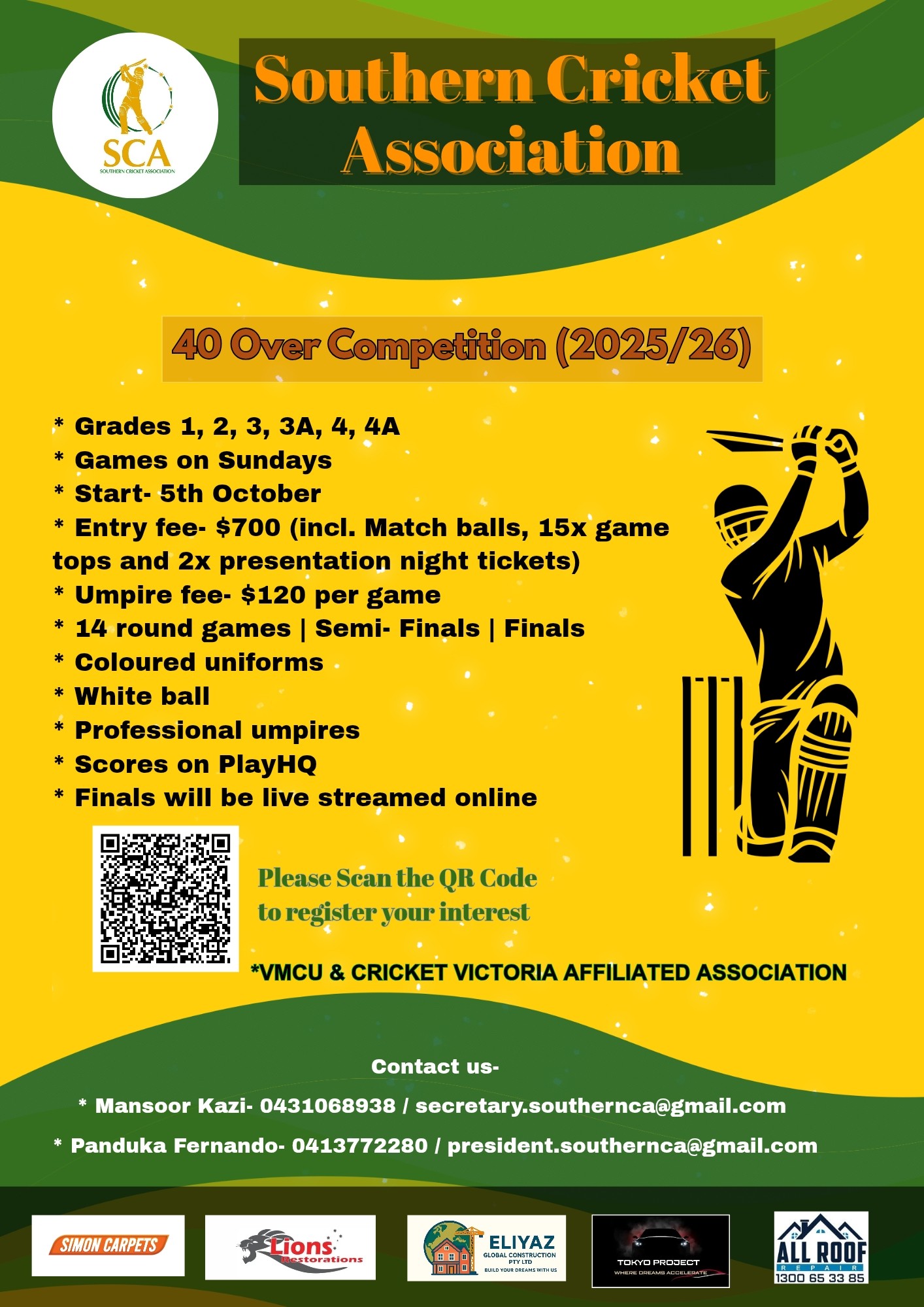 🌟𝐒𝐎𝐔𝐓𝐇𝐄𝐑𝐍 𝐂𝐑𝐈𝐂𝐊𝐄𝐓... - Southern Cricket Association- SCA | Facebook