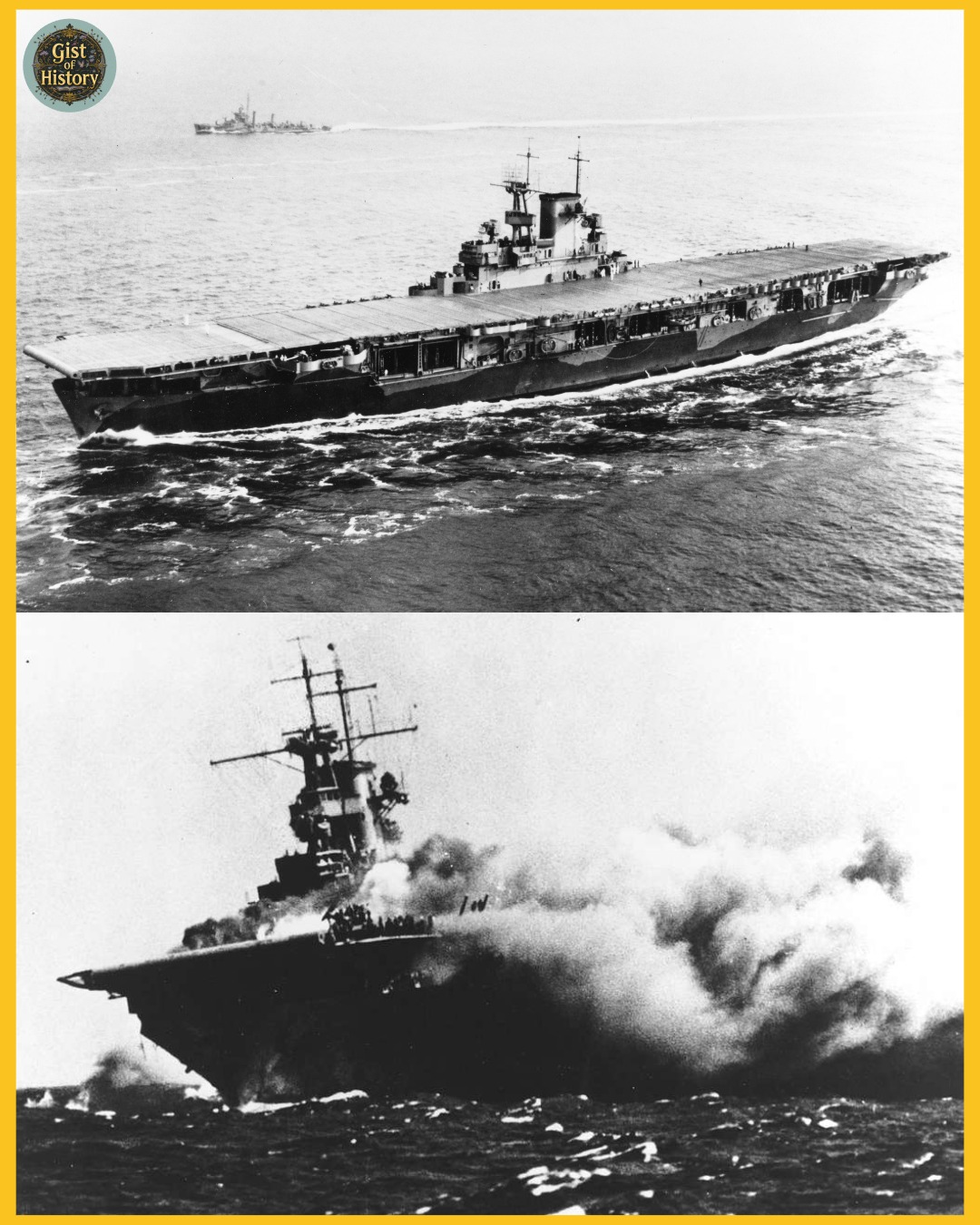 OTD in 1952, USS Wasp (CVA-18) collided with destroyer minesweeper