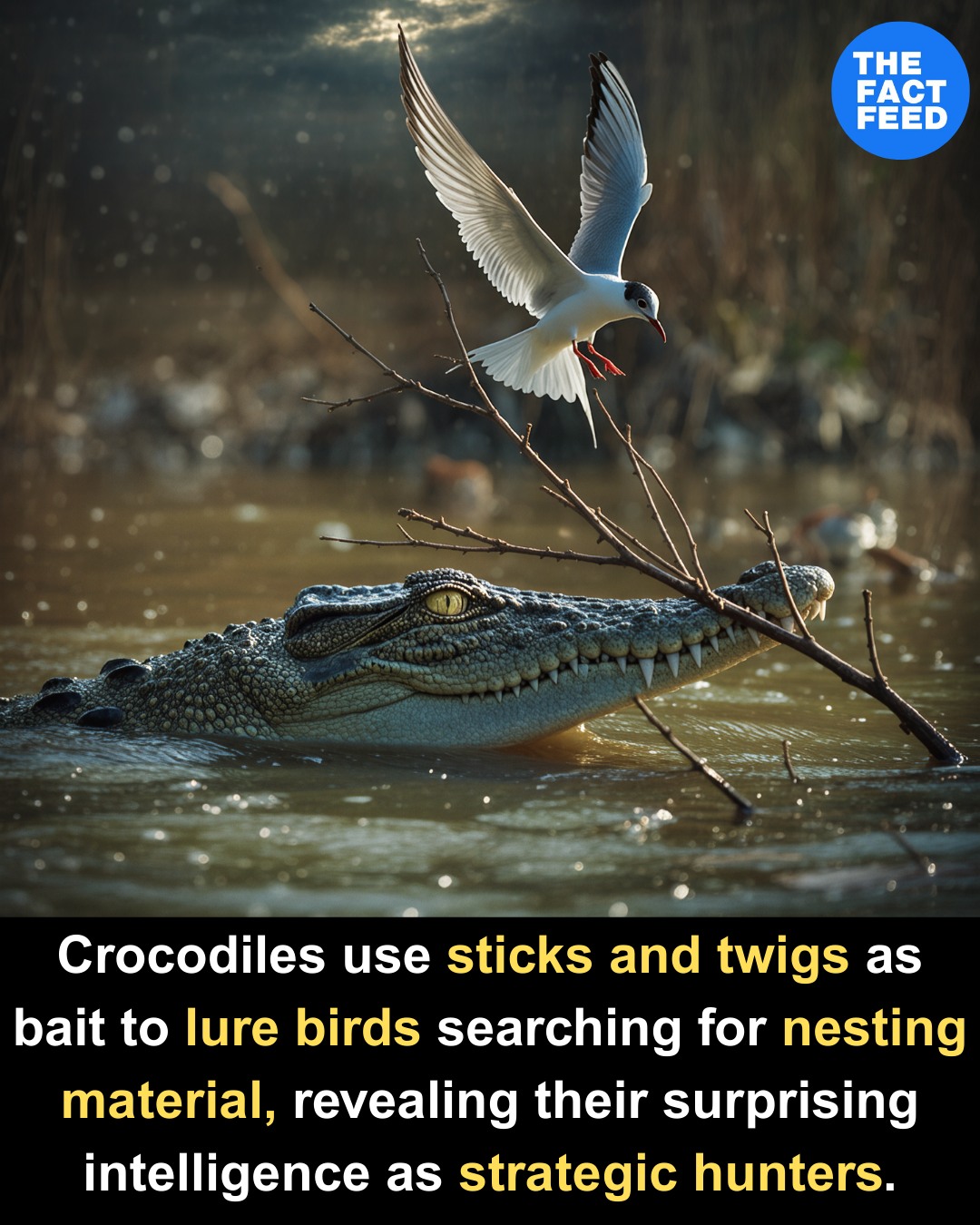The Fact Feed - 🐊 Crocodiles’ Clever Trick Crocodiles may... | Facebook