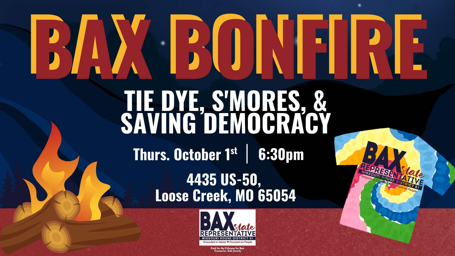 Stacy Bax's Bonfire and Tie-Dye Event in Loose Creek, MO