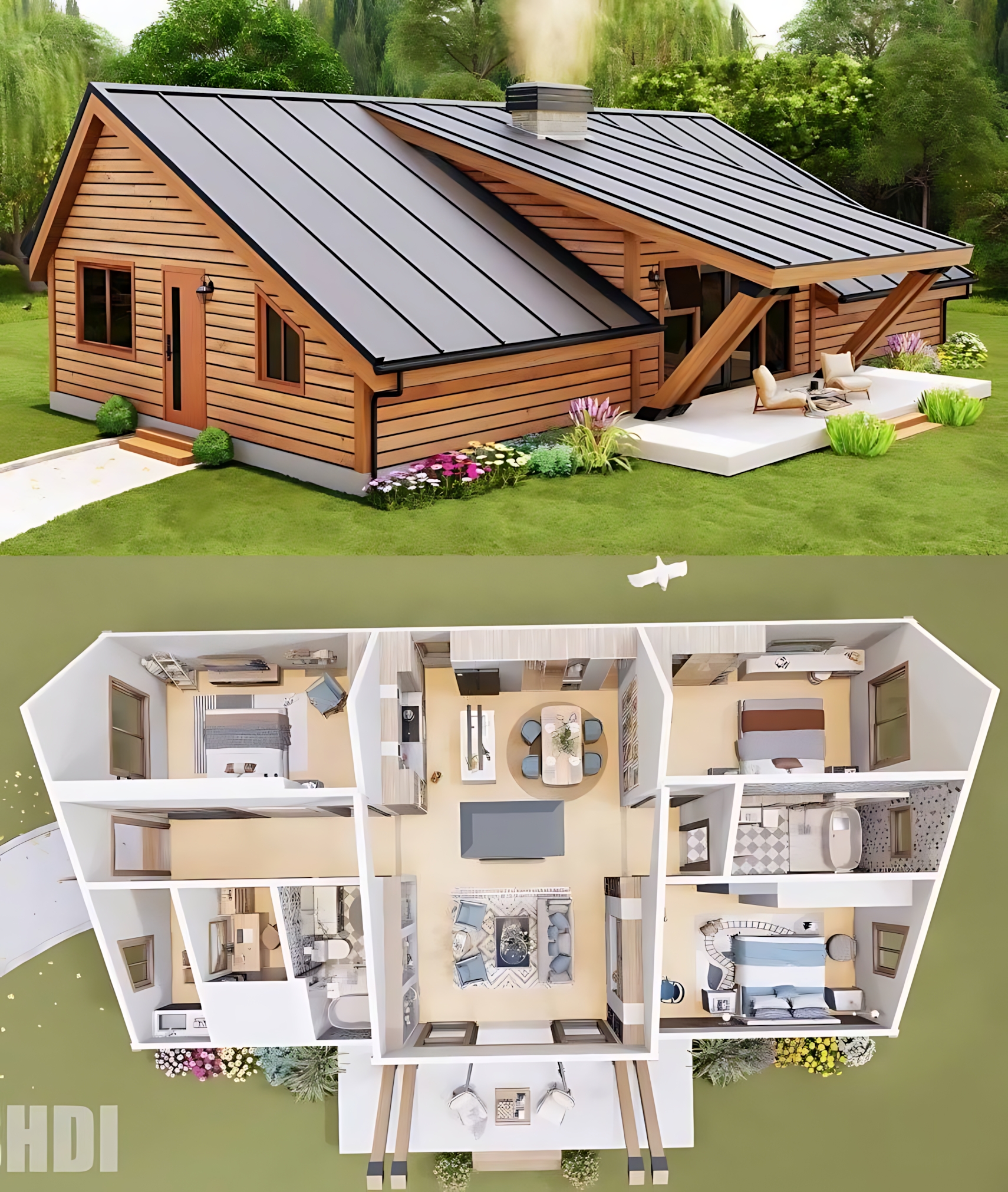 Emphasis Line Metal Lighting Reference: Charlotte A Modern House Design With A Focus On Wood