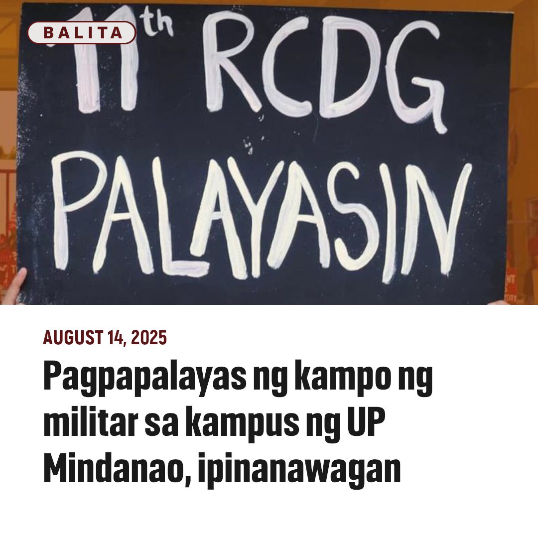 Piso - Pagpapalayas ng kampo ng militar sa kampus ng UP Mindanao ...