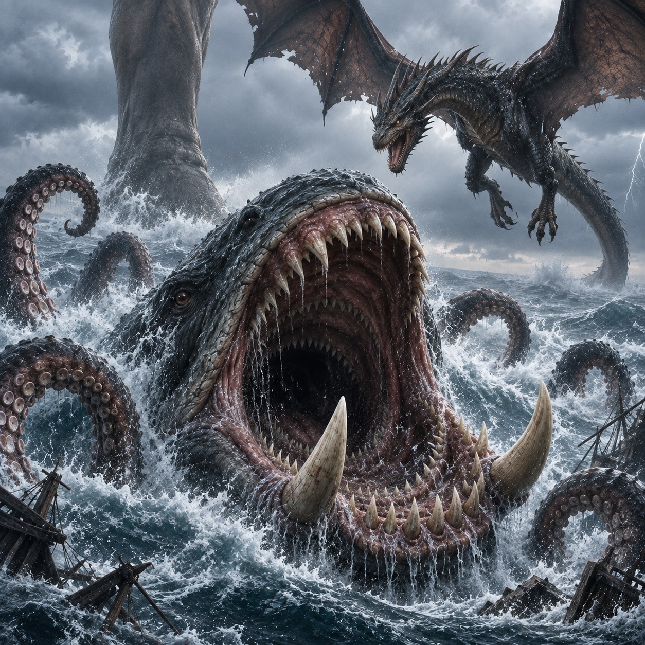 The Shark That Made a Titan Laugh A shark-headed little monster flexes ...