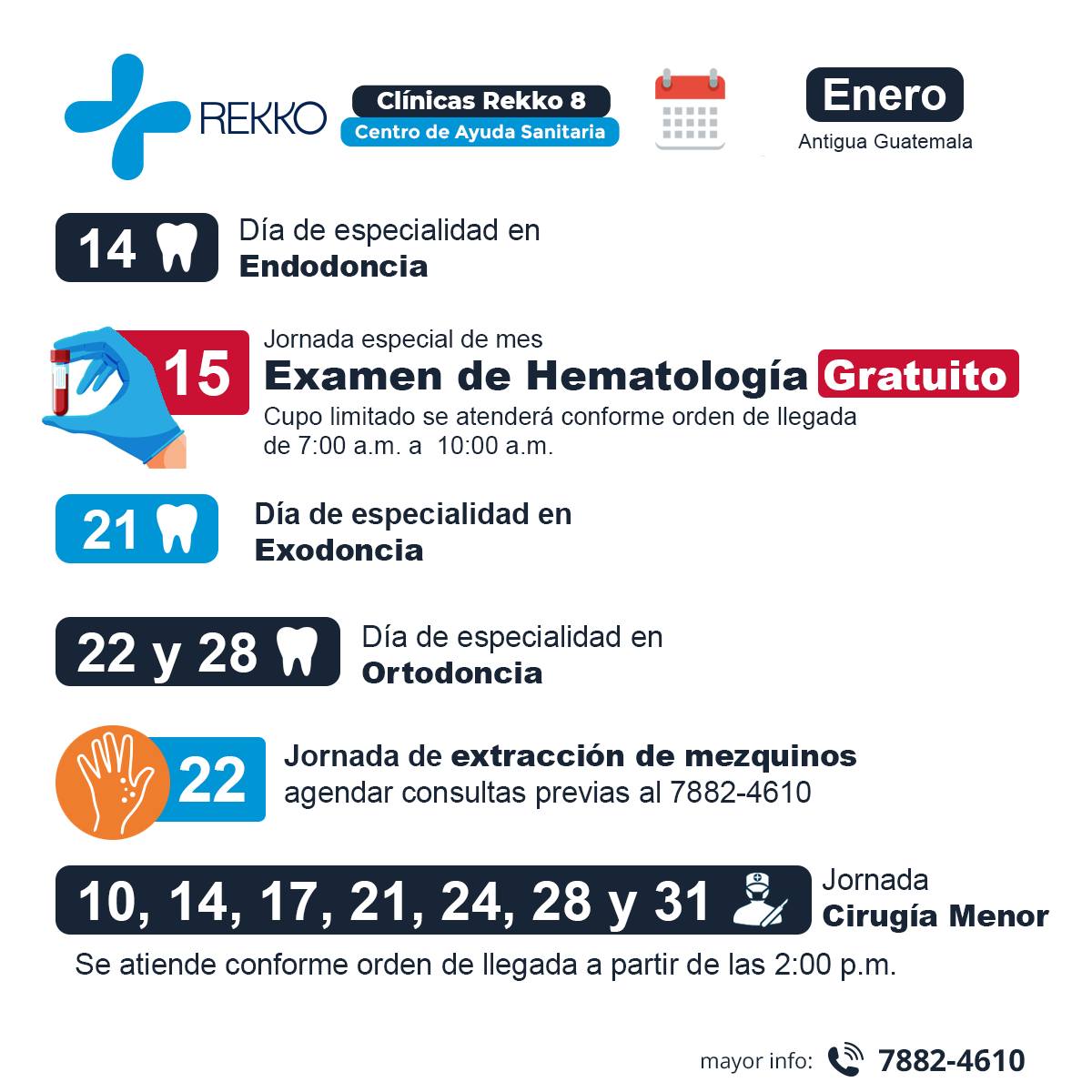 Clínicas - Les compartimos la fechas importantes de actividades del mes ...