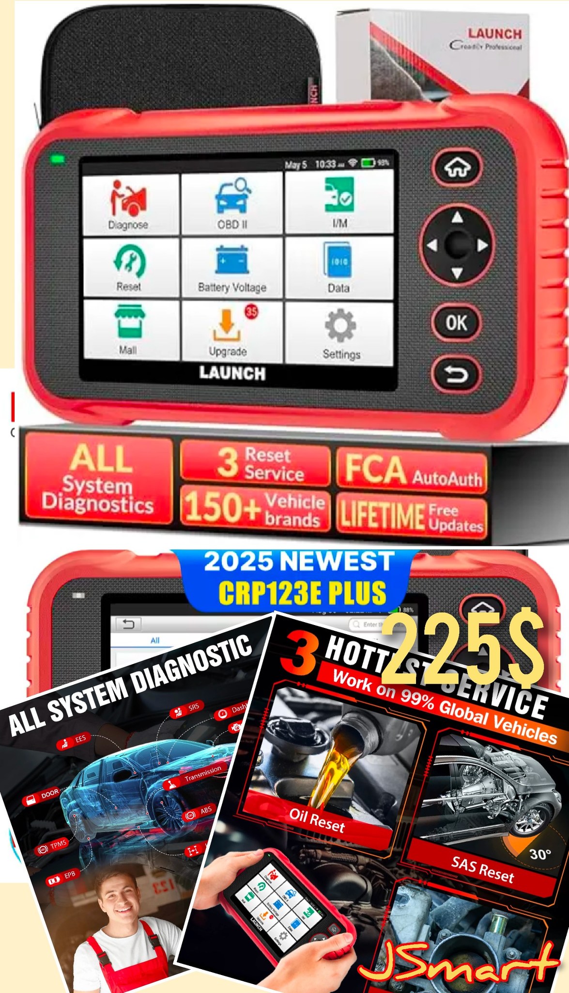JSmart - 🔧 Launch CRP123E Plus – فحص شامل لكل الأنظمة يدعم أكثر من 150 ...