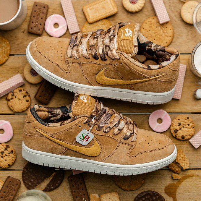 ad Men's/Women's NOTE x Nike SB Dunk Low Pro QS 'Tea & Biscuits