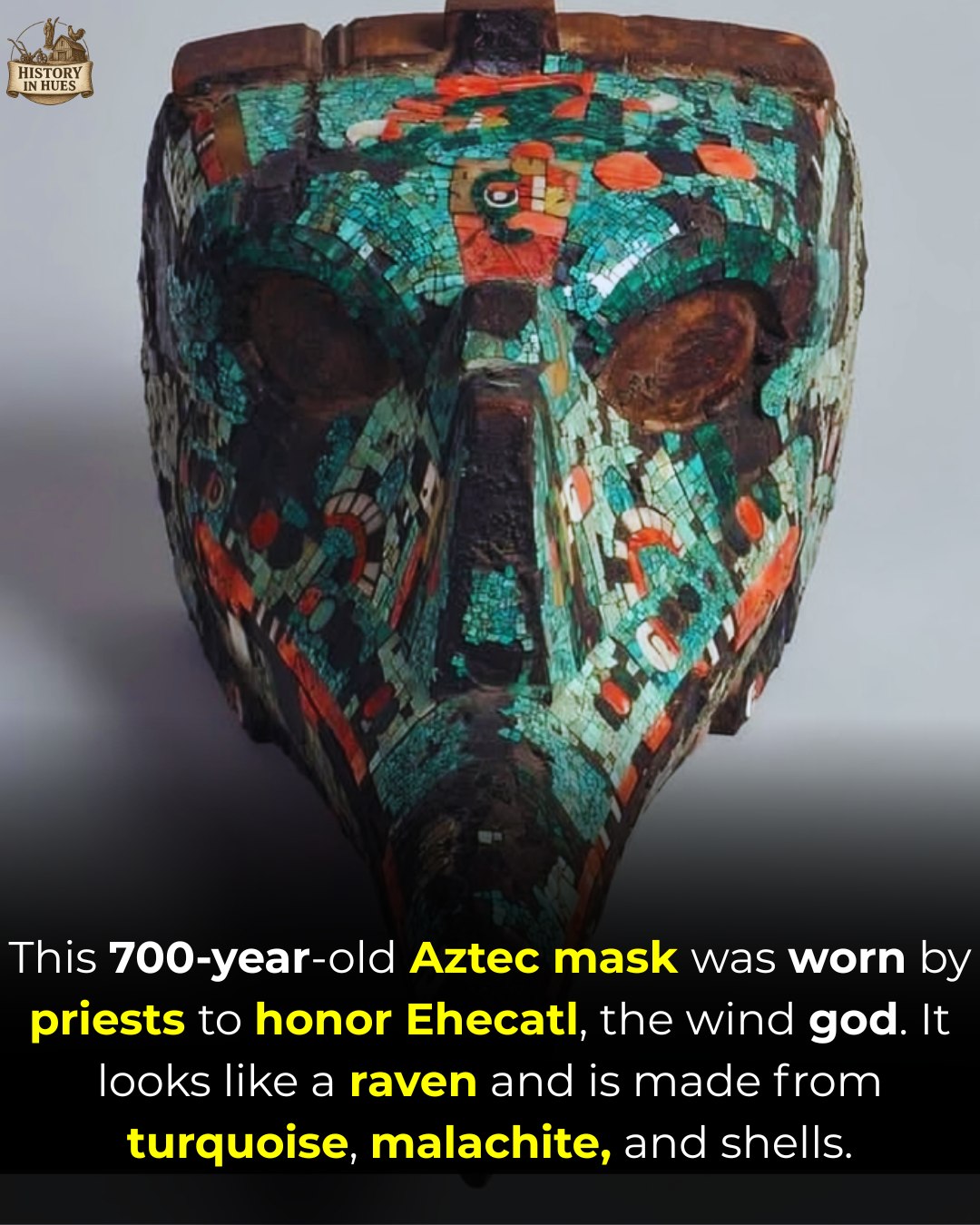 History - This remarkable Aztec bird mask is between 500 and 700 years ...