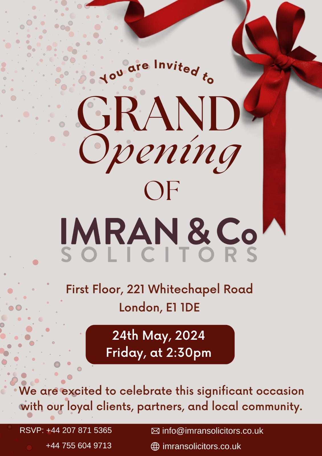 Imran - Join Us for Our Grand Opening Ceremony! Imran & Co Solicitors ...
