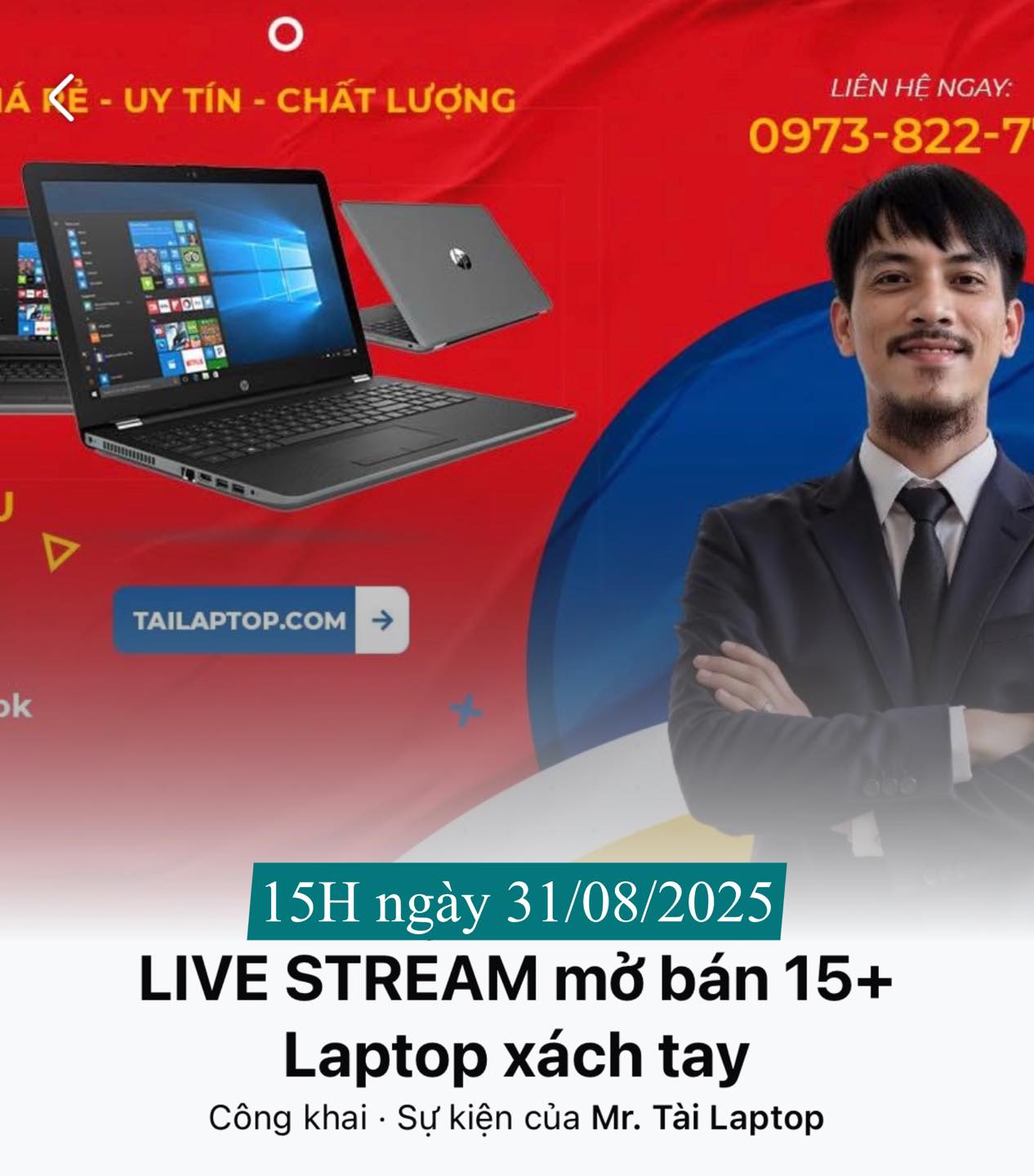Mr. Tài Laptop - ♦️LỊCH LIVE ĐẬP THÙNG LAPTOP: Thời gian:... | Facebook