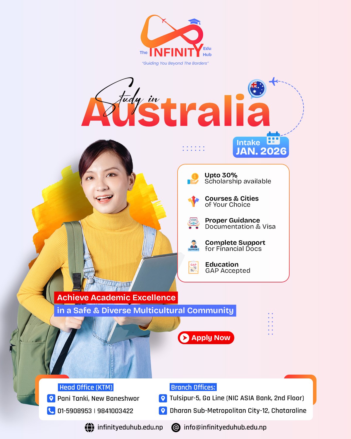 🌏 Study in Australia – Jan 2026... - Infinity Education Hub | Facebook